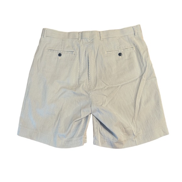 Alan Flusser Golf Men’s‎ Seersucker Stripe Shorts Blue and White Size 38 - Picture 2 of 6